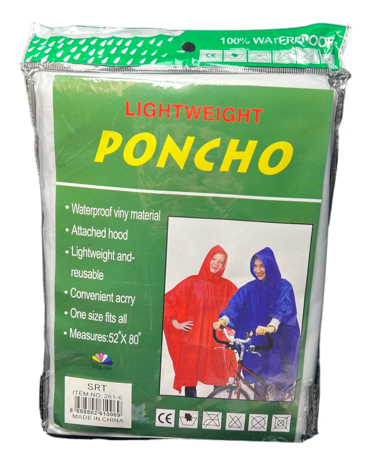 Rain Poncho White Vinyl