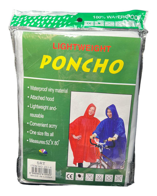 Rain Poncho White Vinyl