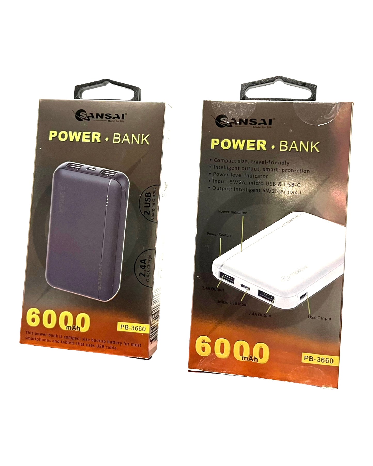 Sansai Power Bank 6000Ah 2 USB