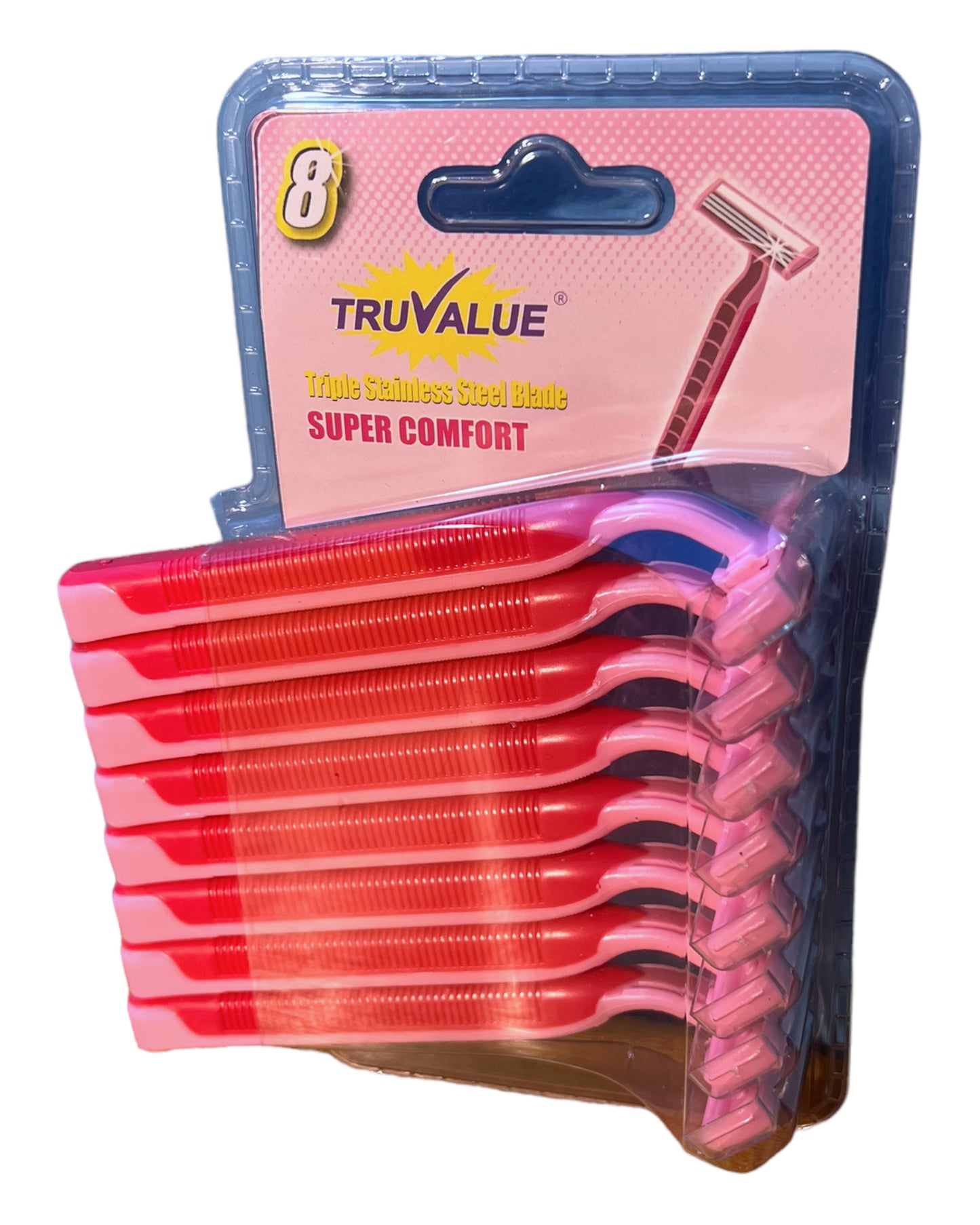 Truvalue Triple Blade 8pk Disposable Razors For Women