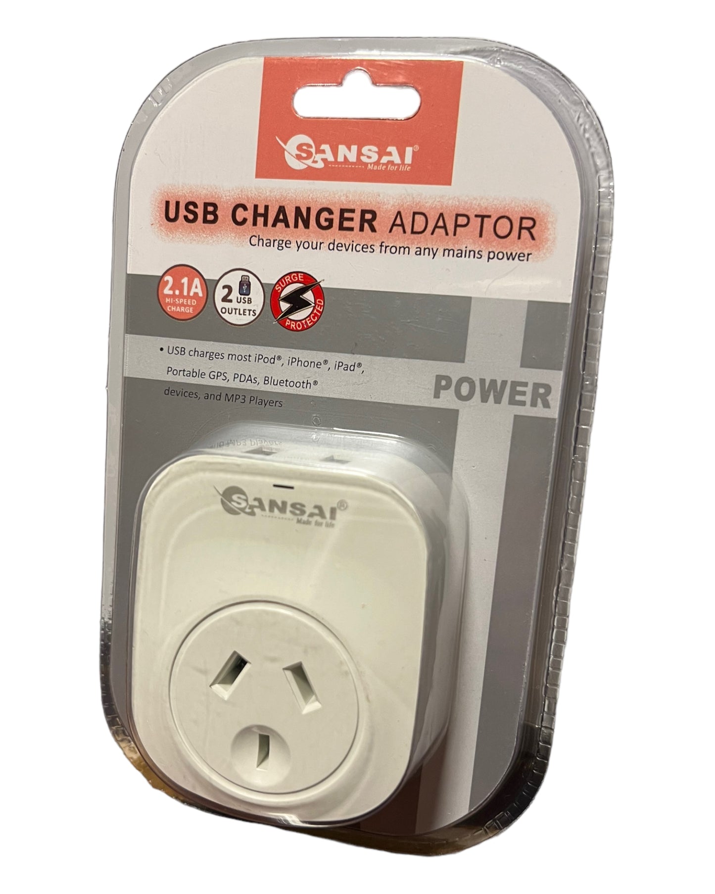 Wall Charger with 2 USB Ports & Socket