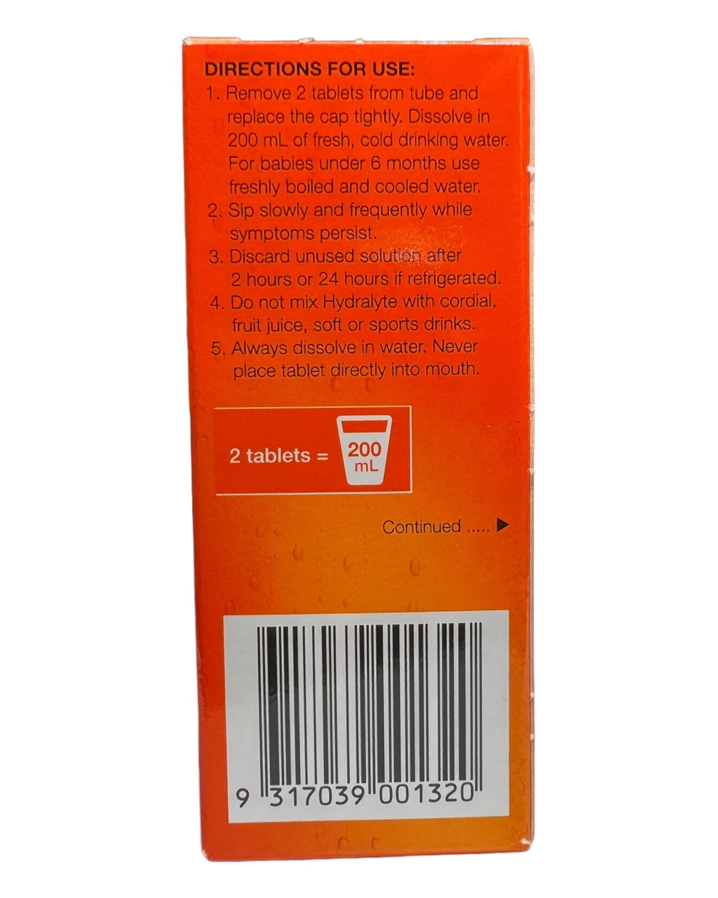 HYDRALYTE Orange Flavoured Effervescent Electrolyte Tablets 10 Pack