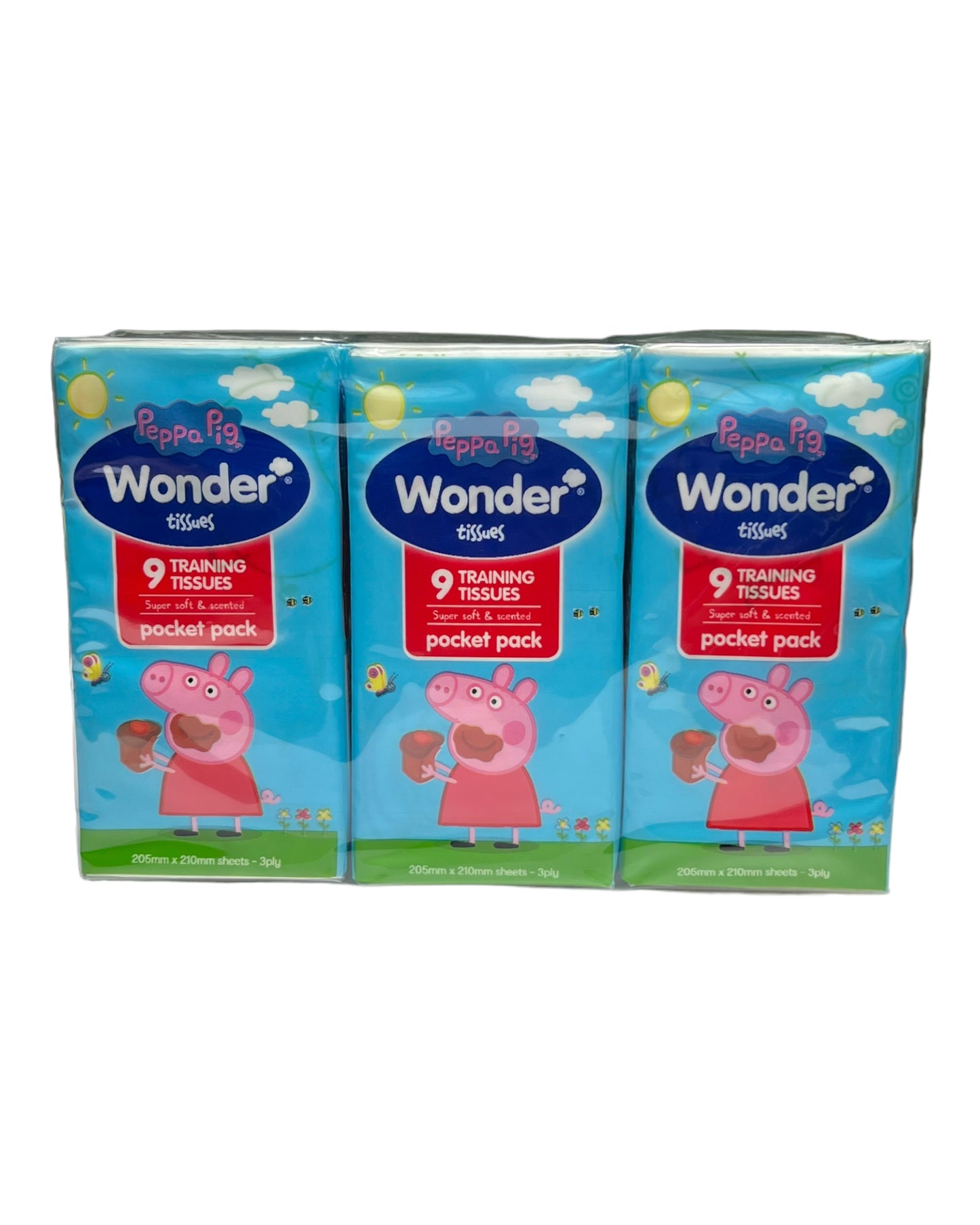 PEPPA PIG Facial Pocket Tissues 6 Pack of 9 Tissues