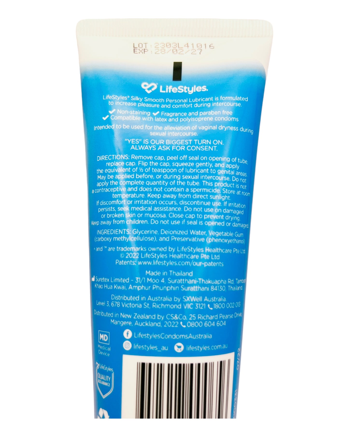 LifeStyles Silky Smooth Water-Based Lubricant 100g