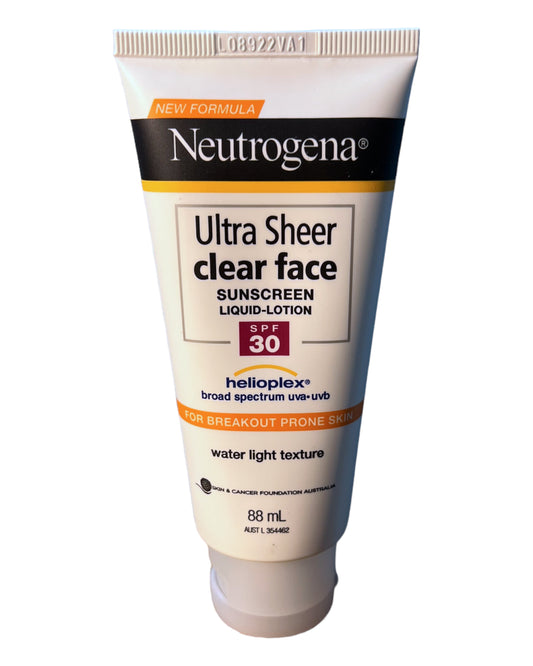 NEUTROGENA Ultra Sheer Clear Face Sunscreen SPF 30+ 88ml