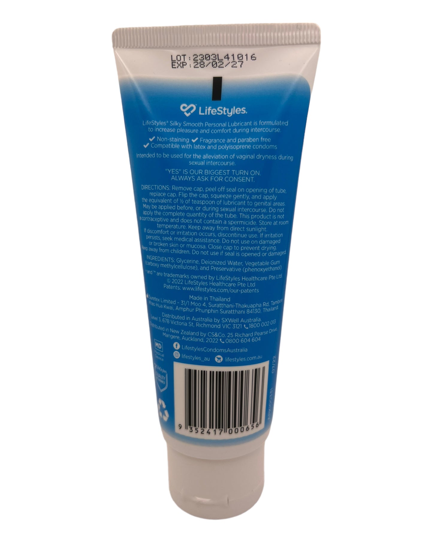 LifeStyles Silky Smooth Water-Based Lubricant 100g