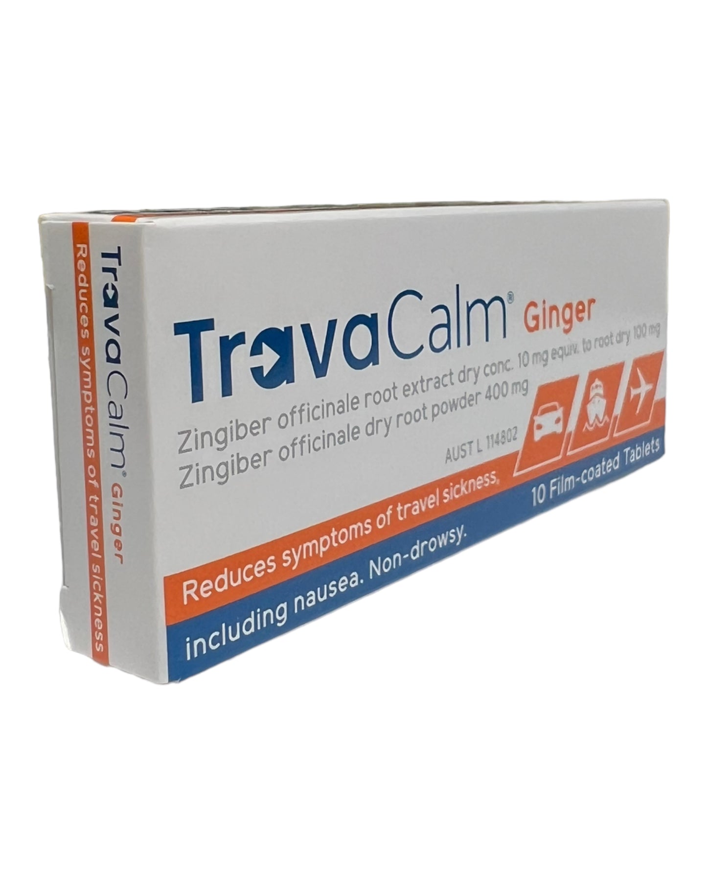 TRAVACALM Ginger Travel Sickness Tablets 10 Pack